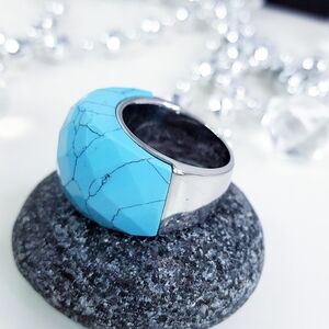 Y2K💙Turquoise Blue Dome Shaped Chunky Ring| Fashion Ring